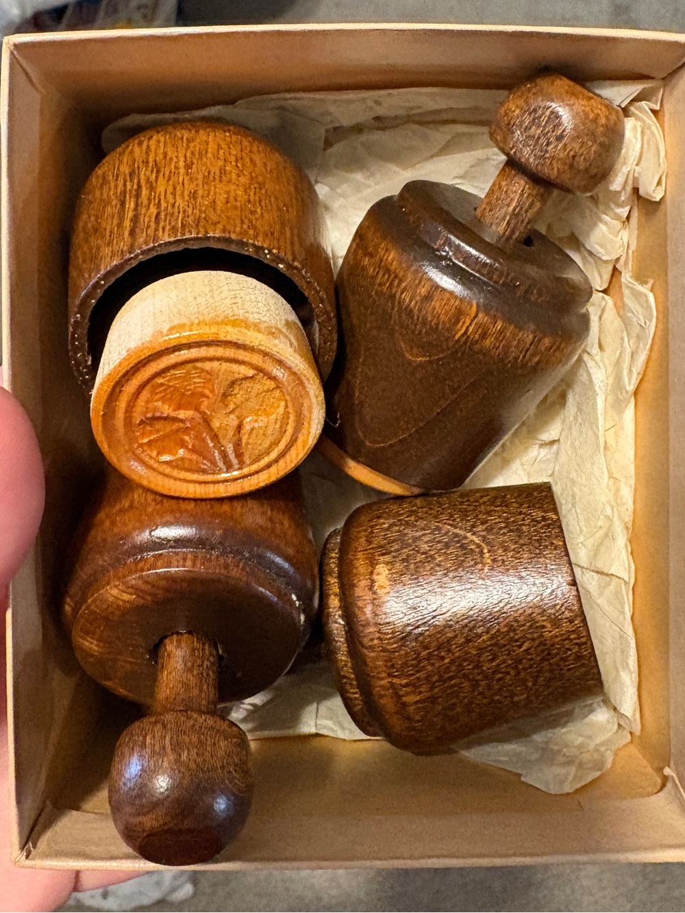Vintage Decorative Seasonal Wooden Cookie Stamps Set
